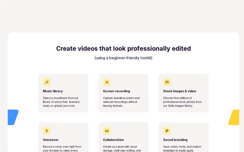 animoto landing page screenshot