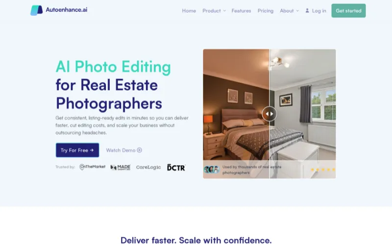 autoenhance landing page screenshot