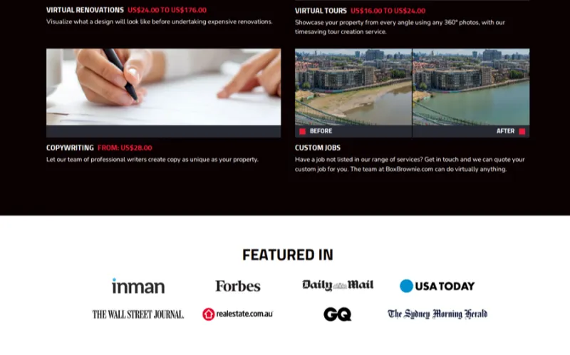boxbrownie landing page screenshot