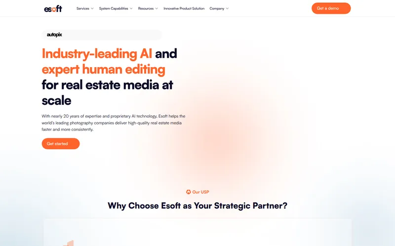 esoft landing page screenshot