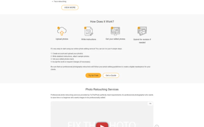 fixthephoto landing page screenshot