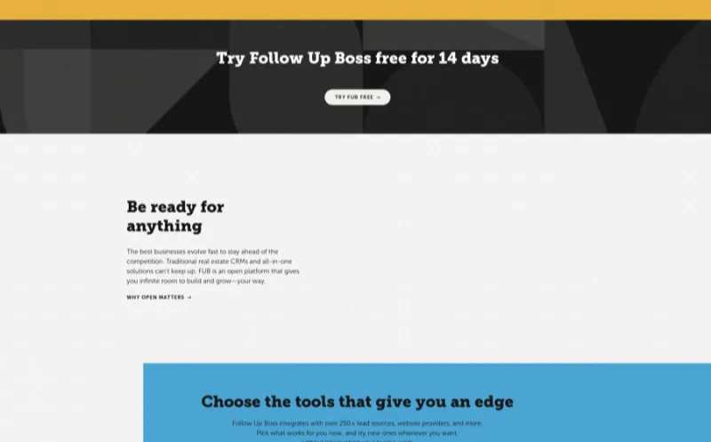 Follow Up Boss landing page screenshot