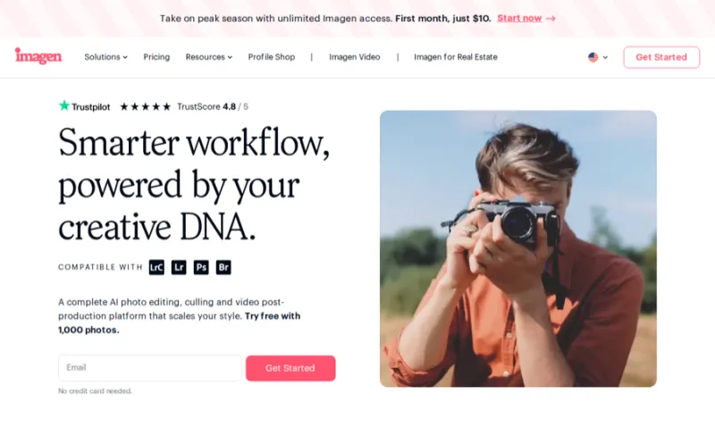 imagen landing page screenshot