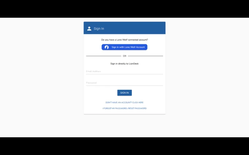 LionDesk landing page screenshot