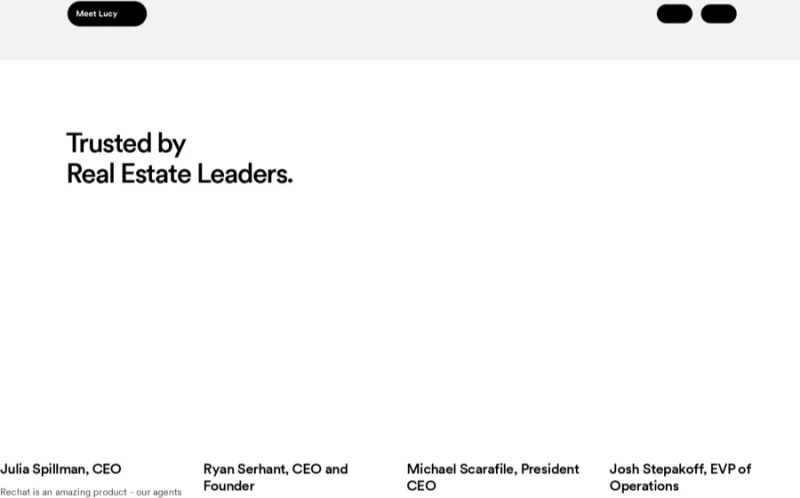 Rechat landing page screenshot