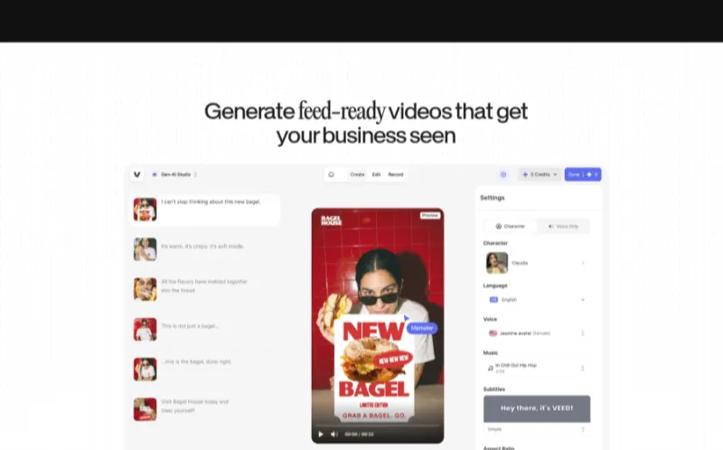 veed landing page screenshot