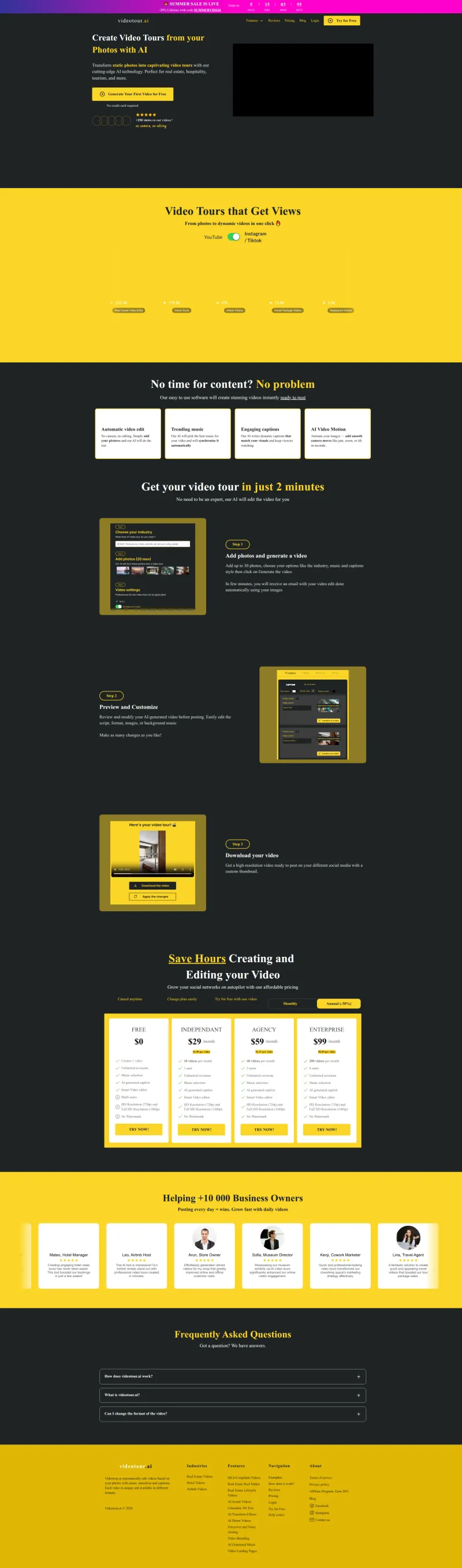 VideoTour.ai homepage