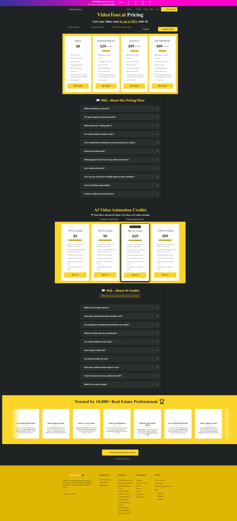 VideoTour.ai pricing