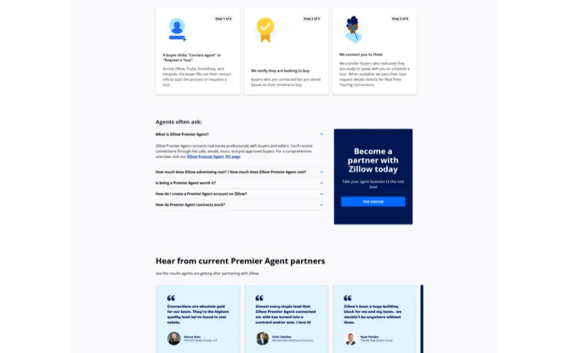 zillow-premier-agent landing page screenshot